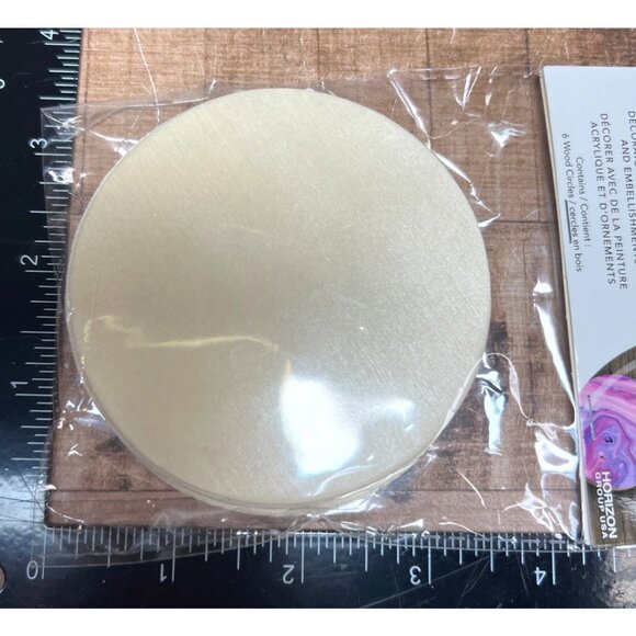 6 Pack Unfinished Wooden Circle Coaster Wood Round Cutout for DIY Crafts - Picture 3 of 3